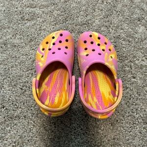 CROCS Kids' Vibrant Pink and Yellow Sandals